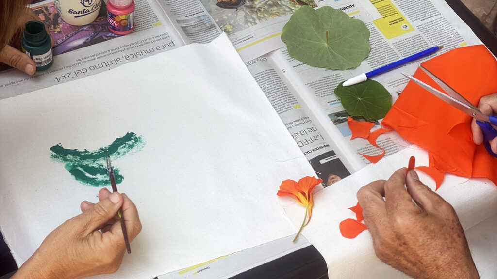 Actividad de producción de imágenes sobre soporte textil