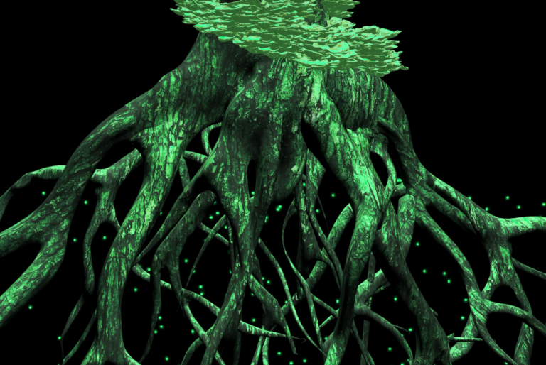 en la imagen unas raices en color verde